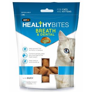 Vet IQ Healthy Bites Breath & Dental Treats for Cats | Size: 65g